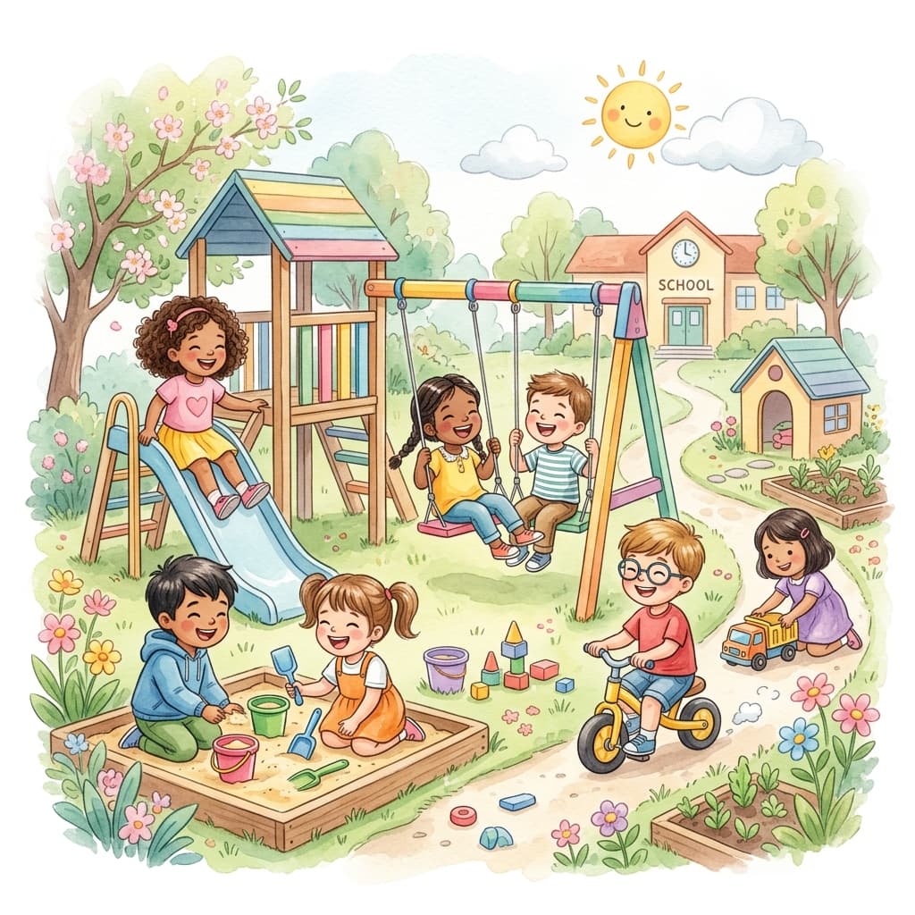 Anak-anak bermain bahagia di PAUD Ceria Bintang